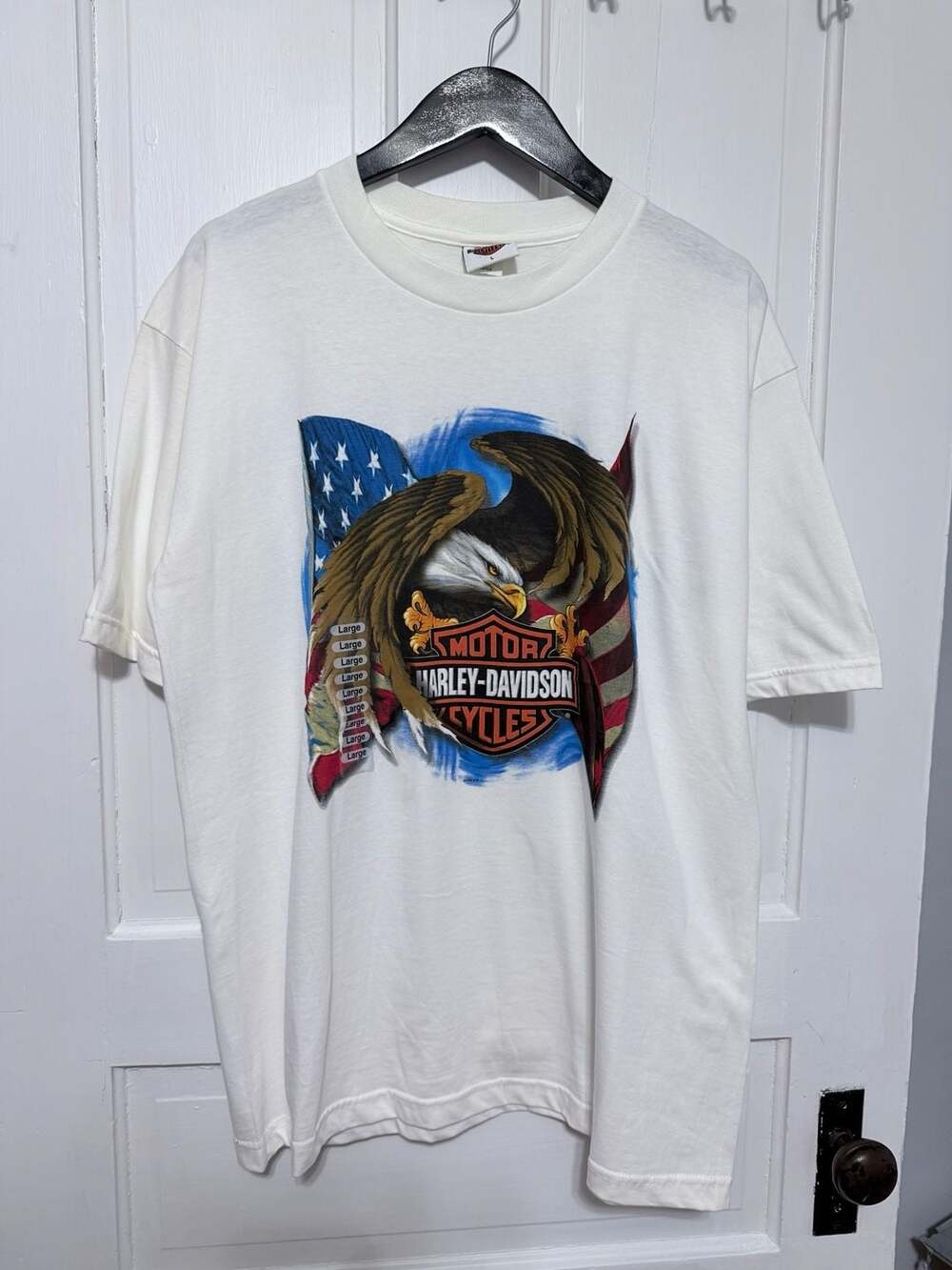 Vintage 2002 Harley Davidson Orlando Florida Alligator Eagle T-Shirt White Large - Picture 1 of 5